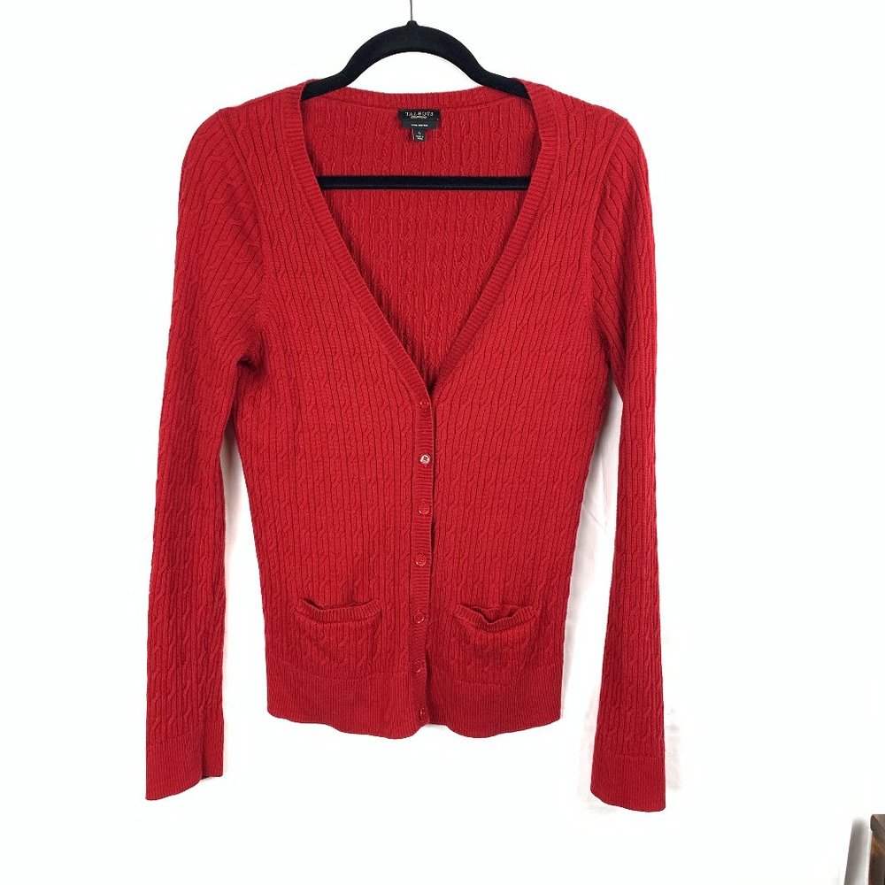 TALBOTS Red CARDIGAN Sweater Size S